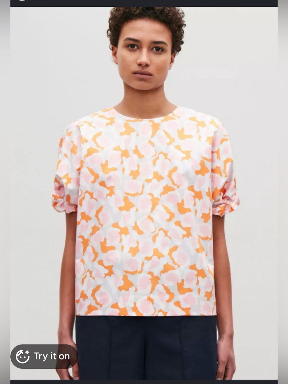COS Printed Multi Cotton Blouse , size 8